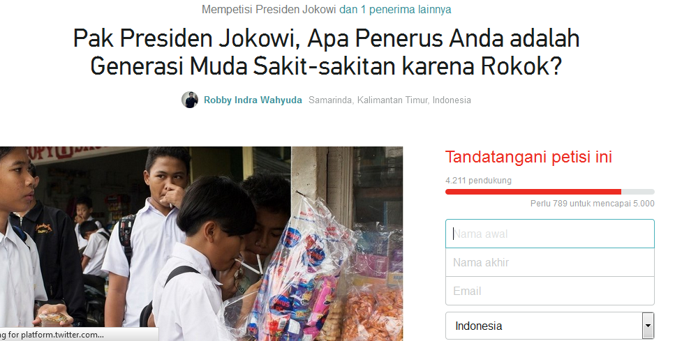 Teruskan Perjuangan Almarhum Robby Indra Wahyuda agar Indonesia Segera Aksesi FCTC*